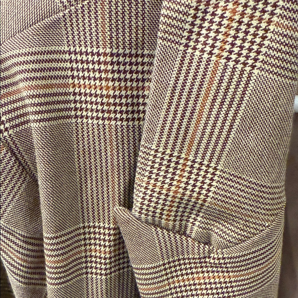 Skies Are Blue Women's Beige Checkered Blazer - Picture 3 of 6